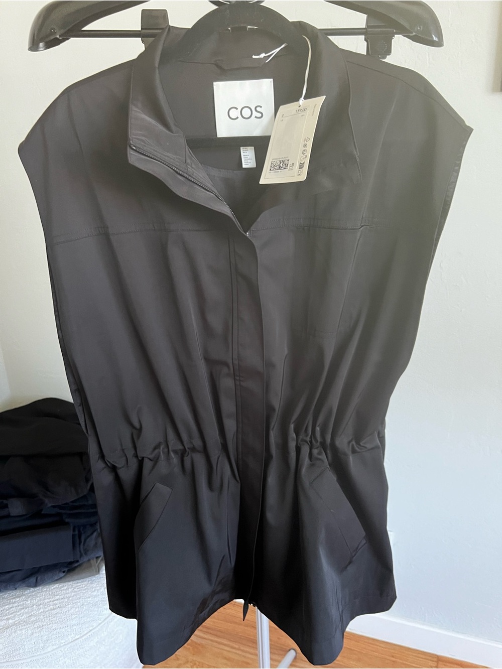 COS Black Zip-Front Vest